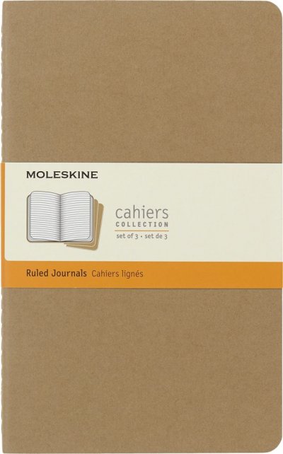 MOLESKINE Set de 3 cahiers grand format  Lign&eacute;s Marron Kraft