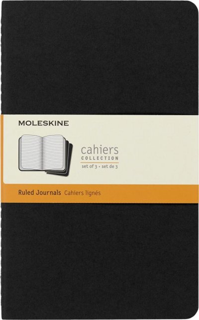 MOLESKINE Set de 3 cahiers grand format  Lign&eacute;s Noir