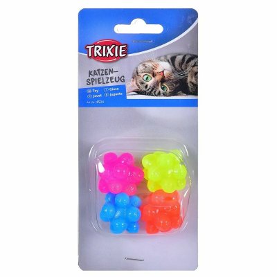 TRIXIE Set de balles avec bosses 4 pi&egrave;ces Dimensions: &oslash; 3,5 cm pour chat.