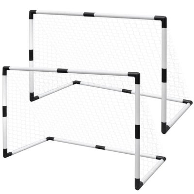 VIDAXL Set de but de football poteau et filet 91,5 x 48 x 61 cm  Blanc