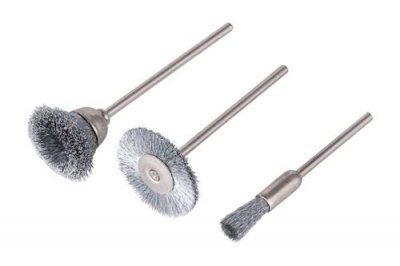 WOLFCRAFT Set de mini-brosses en fil dacier 3 pi&egrave;ces 2114000 3 pc(s) - 