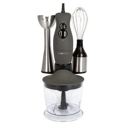 CLATRONIC Set mixeur plongeant + batteur + fouet inox 200 w  sms3777