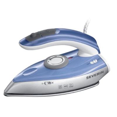 SEVERIN  3234 Fer &agrave; repasser de voyage 1000 W 50 ml bleu m&eacute;tallis&eacute; / argent