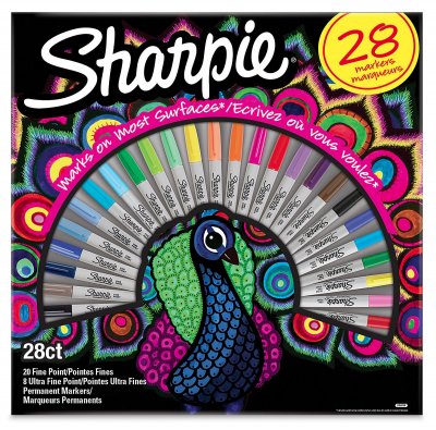 SHARPIE  - 28 Marqueurs permanents - Pointe fine x 20 et Pointe ultra-fine x 8 - couleurs assorties