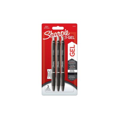 SHARPIE  Stylo encre gel S-GEL, 0,7 mm, noir, blister de 3 - Lot de 4
