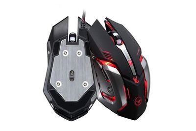  Shot Souris Gamer Metal pour Mac et PC Avec Fil USB LED Gaming le Filaire Capteur Optique 6 Boutons
