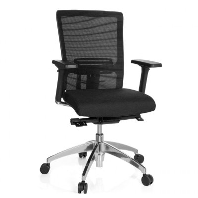 Si&egrave;ge bureau / Si&egrave;ge de direction ASTRA BASE, tissu maille noir/noir hjh OFFICE