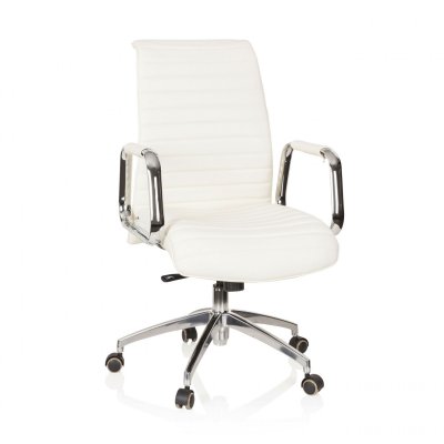 Si&egrave;ge de bureau / Fauteuil de direction ASPERA 10, cuir Nappa ivoire hjh OFFICE