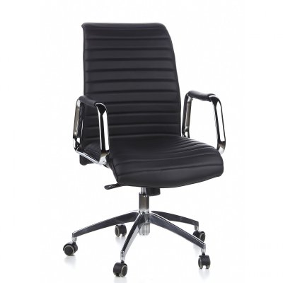 Si&egrave;ge de bureau / Fauteuil de direction ASPERA 10, cuir Nappa noir hjh OFFICE