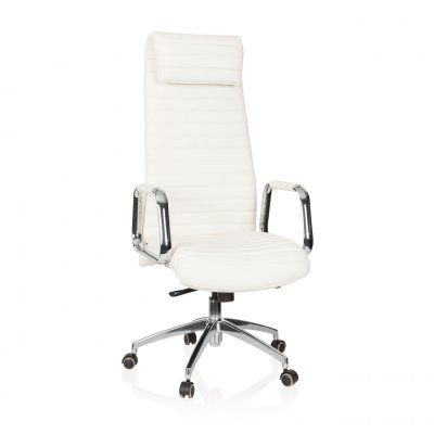 Si&egrave;ge de bureau / Fauteuil de direction ASPERA 20, cuir Nappa, ivoire hjh OFFICE
