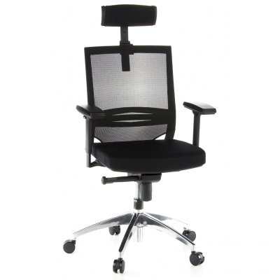 Si&egrave;ge de bureau / Fauteuil de direction PORTO MAX, assise tissu / dossier maille, noir hjh OFFICE