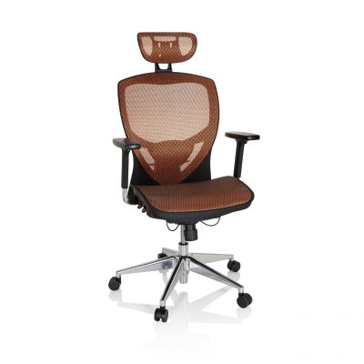 Si&egrave;ge de bureau / Fauteuil de direction VENUS ONE, tissu maille orange hjh OFFICE