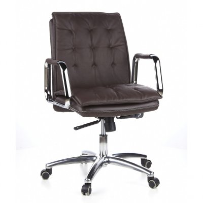 Si&egrave;ge de bureau / Fauteuil de direction VILLA 10, cuir Nappa marron hjh OFFICE