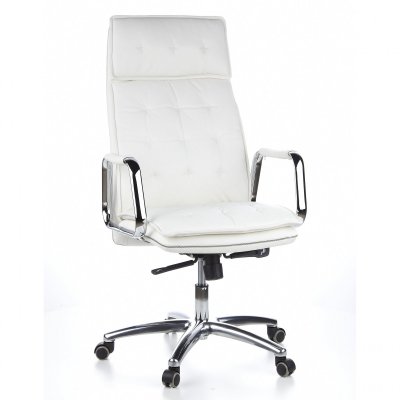 Si&egrave;ge de bureau / Fauteuil de direction VILLA 20, cuir Nappa ivoire hjh OFFICE