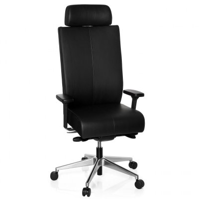 Si&egrave;ge de bureau / Si&egrave;ge pivotant PRO-TEC XXL, cuir noir hjh OFFICE