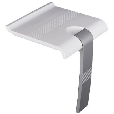 PELLET Si&egrave;ge de douche relevable arsis blanc pied &eacute;poxy gris