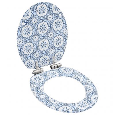 VIDAXL Si&egrave;ge WC MDF Couvercle &agrave; fermeture en douceur Porcelaine