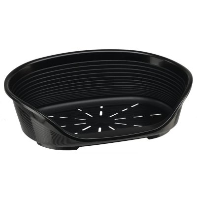 FERPLAST Siesta Deluxe lit en plastique noir pour chiens 54x35 cm 