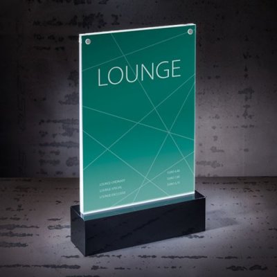 SIGEL  Frozenacrylic Pr&eacute;sentoir Bureau Pour A5 Double Face Noir-Clair
