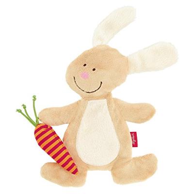 SIGIKID  40675, fille et gar&ccedil;on, doudou hochet lapin, &eacute;cru/beige