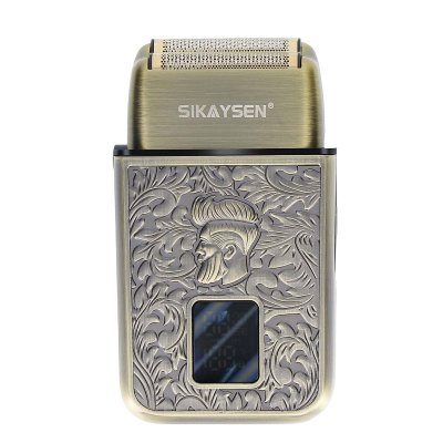 GENERIQUE Sikaysen Rasoir &Eacute;lectrique &agrave; Double Grille avec Affichage Num&eacute;rique LED Rechargeable Dor&eacute;e