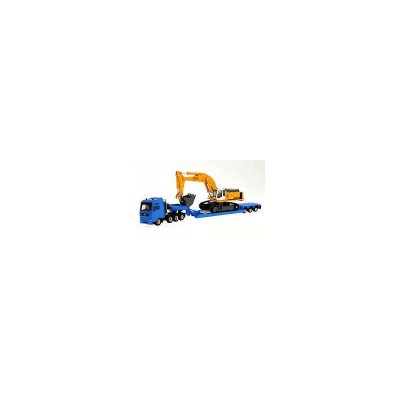 SIKU  1847 Surbaisse avec excavateur - Bleu/jaune 