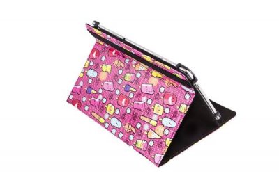 SILVERHT Silver Sanz COOL ICE POP - Etui &agrave; rabat pour tablette - rouge avec des pois blancs - 10.1