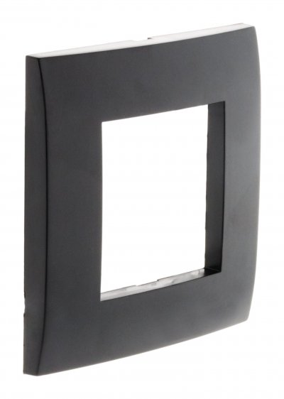 SIMPLEA  Plaque Noire mat simple avec support transparent - 
