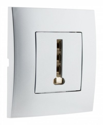 SIMPLEA  Prise TEL. 8 plots pr&ecirc;t &agrave; poser - Silver - 