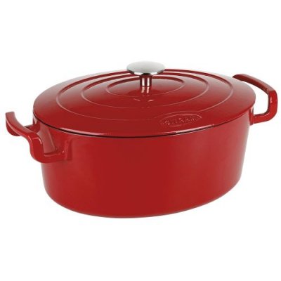 SITRAM  711088 Cocotte Ovale Fonte Rouge/Noir 6,5 L