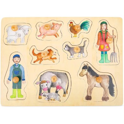 SMALL FOOT  forme puzzle Ferme bois junior 9 pi&egrave;ces