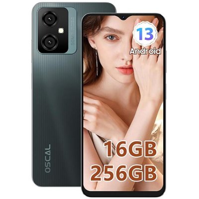 OSCAL Smartphone D&eacute;bloqu&eacute; Tiger 10 6,56 pouces 16Go+256Go/SD 1To 50MP 5180mAh Android 13 Dual SIM - Gris