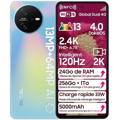 OSCAL Smartphone  TIGER 12 8GB+128GB bleu