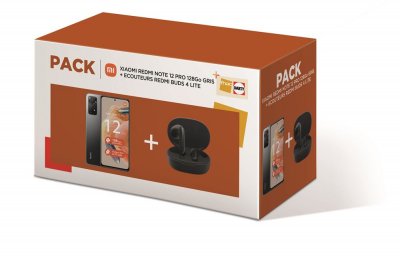 XIAOMI Smartphone  PACK REDMI NOTE 12 PRO 128Go NOIR + BUDS 4 LITE NOIR