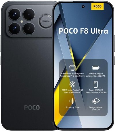  Smartphone Xiaomi POCO F8 Ultra 12/256Go Noir version europ&eacute;enne