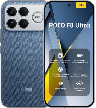 XIAOMI Smartphone  POCO F8 Ultra 16/512Go Bleu version europ&eacute;enne