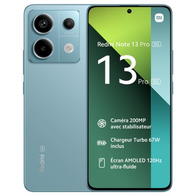 XIAOMI Smartphone  Redmi Note 13 Pro 5G 6.67"" Double SIM 256 Go Bleu