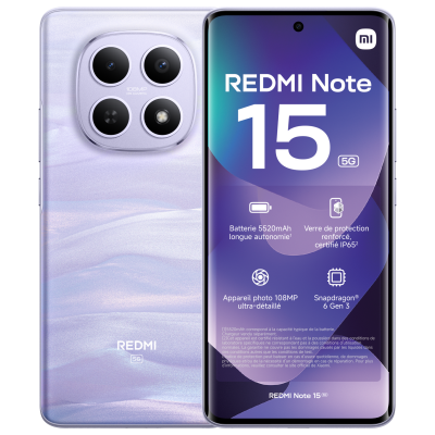 Smartphone Xiaomi Redmi Note 15 6,77"" 5G Double nano SIM 256 Go Violet