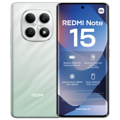 Smartphone Xiaomi Redmi Note 15 6,77"" Double nano SIM 256 Go Vert