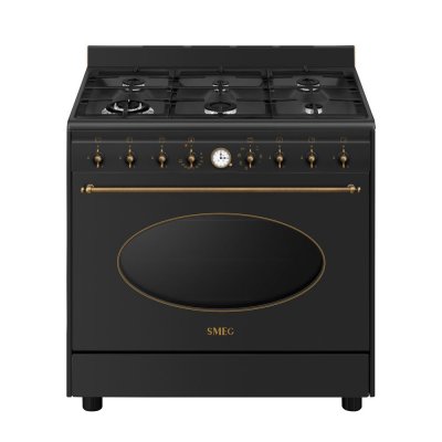 SMEG  Coloniale CO96GMA9 Cuisini&egrave;re Electrique Gaz Anthracite