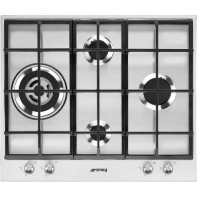 SMEG  Linea PX164L Table de cuisson au gaz Acier inoxydable - 4 foyers