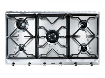 SMEG  SRV 596 GH5 Plaque de Cuisson Gaz Int&eacute;grable 88,5 cm Inox