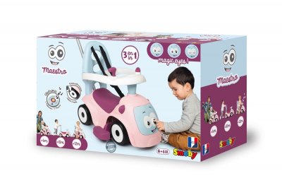 SMOBY  Porteur enfant &eacute;volutif Maestro 3en1 rose