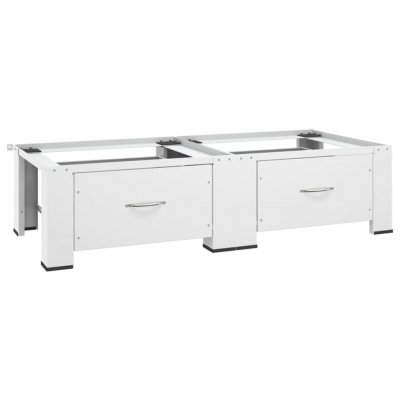 VIDAXL Socle double pour lave-linge et s&egrave;che-linge avec tiroirs blanc
