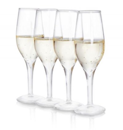 THUMBSUP! Soiree Lot De 4 Verres &Agrave; Shot En Forme De Verre &Agrave; Champagne
