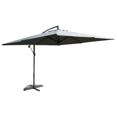 CONCEPT USINE Solenzara &agrave; LED gris : Parasol &agrave; LED d&eacute;port&eacute; 3x3m 