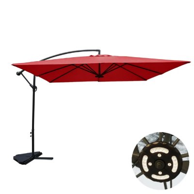 CONCEPT USINE Solenzara &agrave; LED terracotta : Parasol &agrave; LED d&eacute;port&eacute; 3x3m 