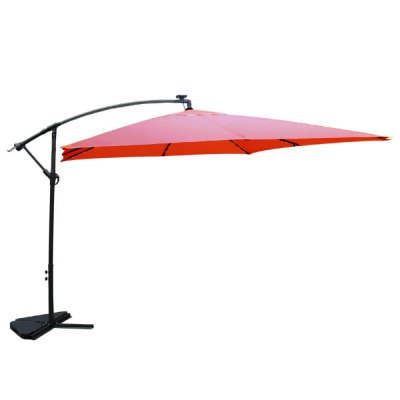 CONCEPT USINE Solenzara Bulle terracotta : parasol LED d&eacute;port&eacute; 3x3m SOLENZARA