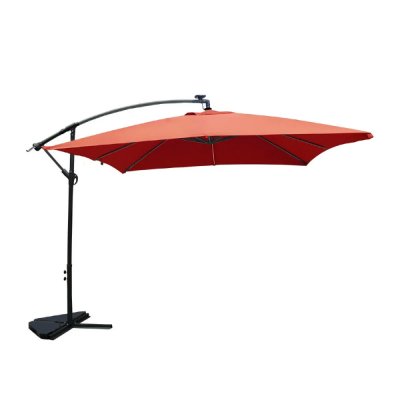 CONCEPT USINE Solenzara N&eacute;on terracotta : parasol LED d&eacute;port&eacute; 3x3m 