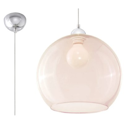 SOLLUX LIGHTING  Suspension boule en verre Champagne Chrome